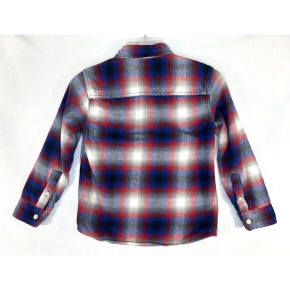 Abercrombie Kids Youth Button Up Flannel Shirt Long Sleeve Red Plaid Size 7/8 - Picture 5 of 10